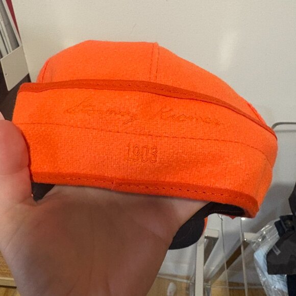 The Original Stormy Kromer Cap Orange - Wool Exterior - Size 7 1/2 - Picture 4 of 5